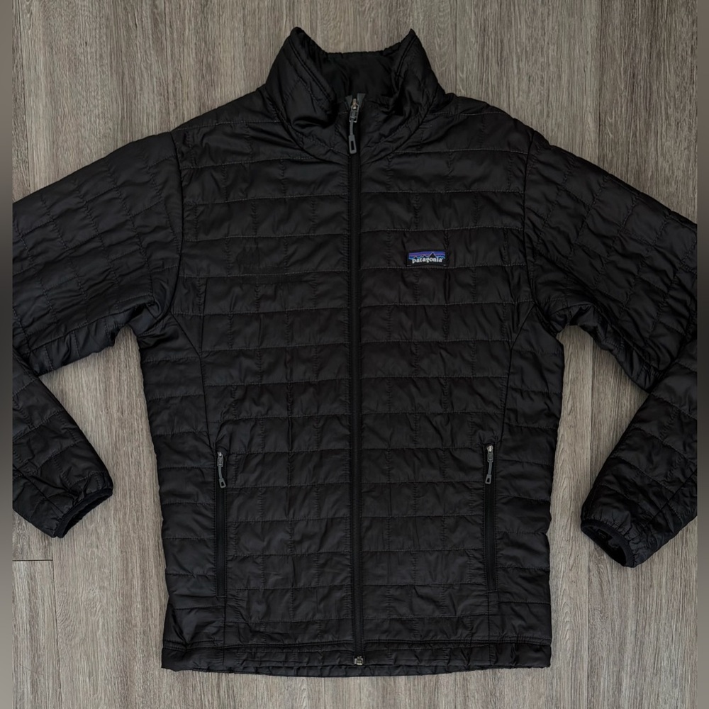Patagonia Nano Puff Jacket Mens Medium Black Puffer Coat Great Condition